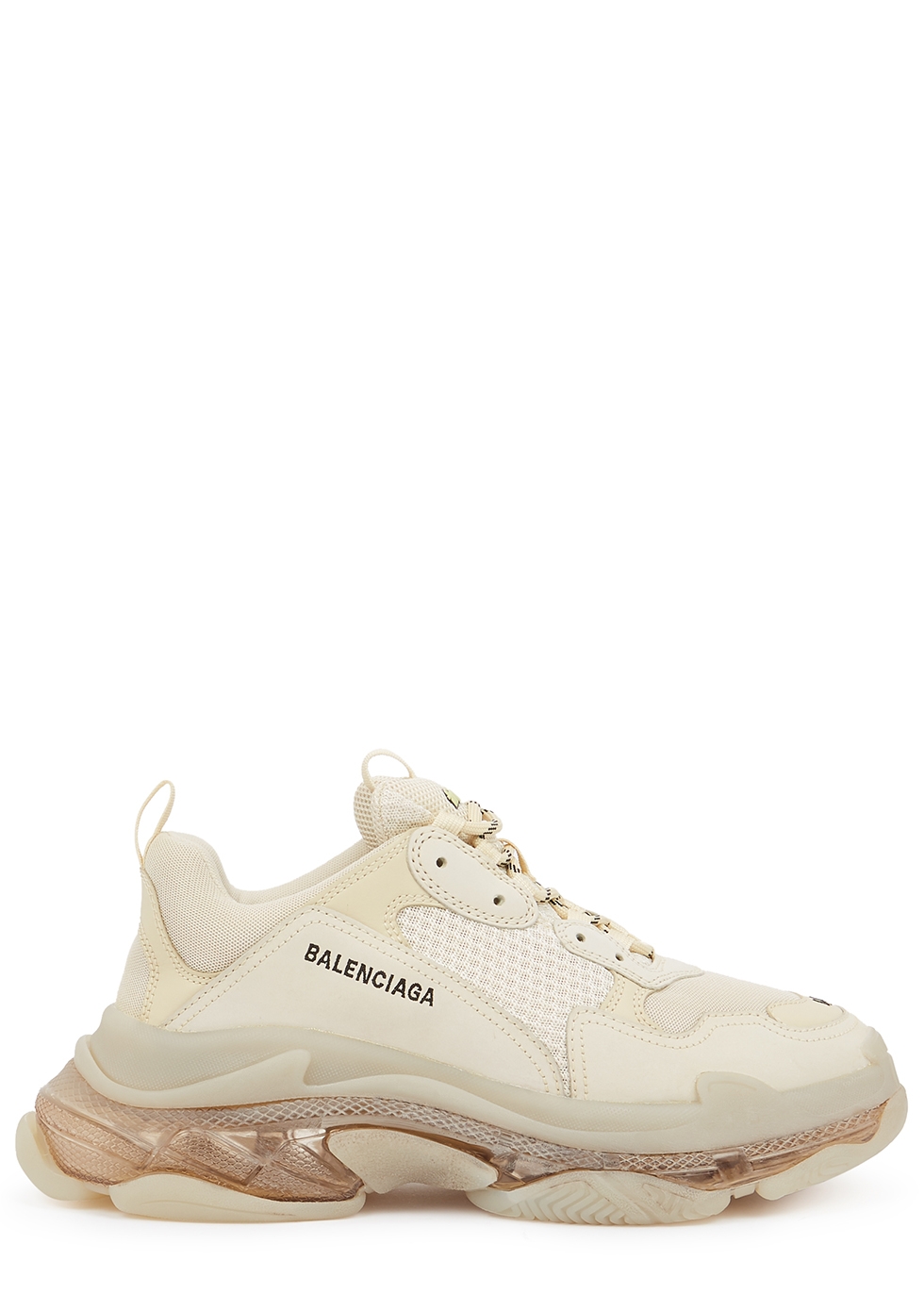 Real vs fake balenciaga triple s sneakers in white detail and